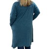 Women's Long With Faux Buttons Cardigan - honeyme - 2 of 3
