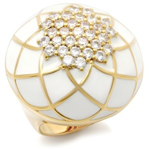 Slickblue Women's Gold Brass Ring with Clear CZ Stones - Synthetic Epoxy, Western Style Jewelry, Size 5-10 - 1 of 4
