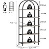 5 Tier Arched Bookcase,Modern Vertical Tall Bookcase,Metal Wooden Storage Shelves for Bedroom,Living Room,Home Office - 4 of 4