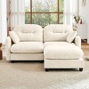 74" Beige Cloud Sectional L-Shaped Couch With Ottoman Soft Chenille Fabric High-Density Foam for Living Rooms - 2 of 4