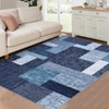 Washable Modern Plaid Rug Non Slip Low Pile Rug Soft Geometric Throw Floor Cover Foldable Indoor Carpet for Living Room Bedroom Playroom Nursery - 4 of 4