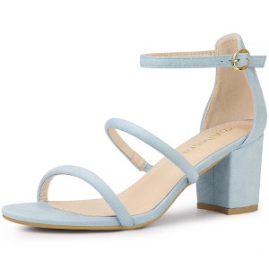 Allegra K Women's Open Toe Strappy Chunky Heels Sandals - 1 of 4