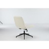 DOMETOUR Vanity Chair Armless Swivel Height Adjustable Wide Seat Fabric Padded Task Chair for Home Office - 2 of 4