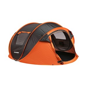 VisioGear Pop-Up Camping Boat Tent, Outdoor Tent for 5-8 Person, Spacious, Water-Resistant, Black&Orange, 110.24"*78.74"*47.24" - 1 of 4