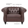 NicBex 38.98 Inch PU 1-Seater Single Sofa with Armrests and Wood Legs for Living Room,Apartment,Bedroom - 4 of 4