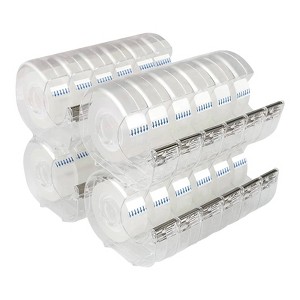 Itopfox 24 Pcs Transparent Tape with Dispenser, Clear Tapes and Refillable Dispensers for Craft Jobs, Gift Wrapping, Repairing, Home and School Use - 1 of 4