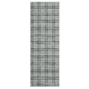 Machine Washable Indoor Modern Geometric Area Rugs Soft Low Pile Mat with Small Checkered Print - 1 of 4