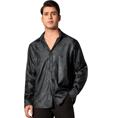 Lars Amadeus Men's Button Down Wedding Party Texture Printed Shirt