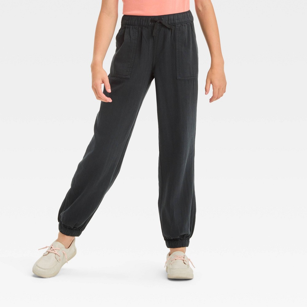 Girls' Woven Jogger Pants - Cat & Jack™ Black S