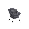 Living Room Chairs, Modern Cotton Fabric Lazy Chair with Ottoman, Footrest, and Side Pocket - 3 of 4