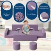 13 Pcs Modular Kids Play Sofa, Toddler Couch for Building Fort, Washable Floor Foam Sofa, Children Convertible Velvet Cushions for Playroom, Bedroom - 4 of 4