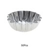 Unique Bargains Cupcake Liners Small Chrysanthemum Shape Disposable Egg-tart Cups Aluminum Foil Silver Tone 50 Pcs - 4 of 4