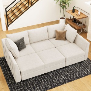 Belffin Chenille Modular Sectional Sofa with Storage L Shaped Couch with Chaise for Living Room - 1 of 4