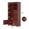 5-Tier Bookcase, 63 Inch Tall Bookshelf with Open Storage Shelves & Doors, Modern Wooden Floor Standing Display Storage Shelves, Home Decor Furniture - 2 of 4
