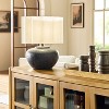 Oversized Ceramic with Fluted Shade Table Lamp Black/White - Hearth & Hand™ with Magnolia - 2 of 4