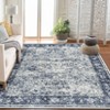 Area Rug Washable Rug Vintage Traditional Distressed Indoor Foldable Thin Retro Accent Non Slip Carpet Mat Gray Blue - 3 of 4