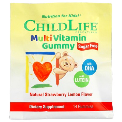 ChildLife Essentials Multivitamin Gummy, Natural Strawberry Lemon, 14 Gummies