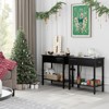 23" Black Flip Top End Table with Charging Station - USB Ports, Outlets, and Storage Drawer for Living Room, Bedroom, or Office (23.6"x23.6"x12.6") - 4 of 4