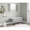 Airsurfer Contemporary/Glam Storage Bench in Chrome Metal and Grey Faux Leather - 3 of 4