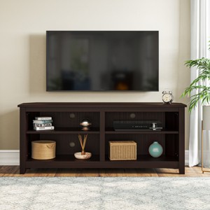 Entertainment Center - TV Stand Supports up to 65-inch TVs - Traditional Design with 4 Cubbies and 2 Shelves by Lavish Home (Espresso) - 1 of 4