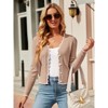 Coolmee Women's Cropped Cardigan Knit Shrugs for Dresses Tops V Neck Button Down Cardigans Sweaters - 3 of 4