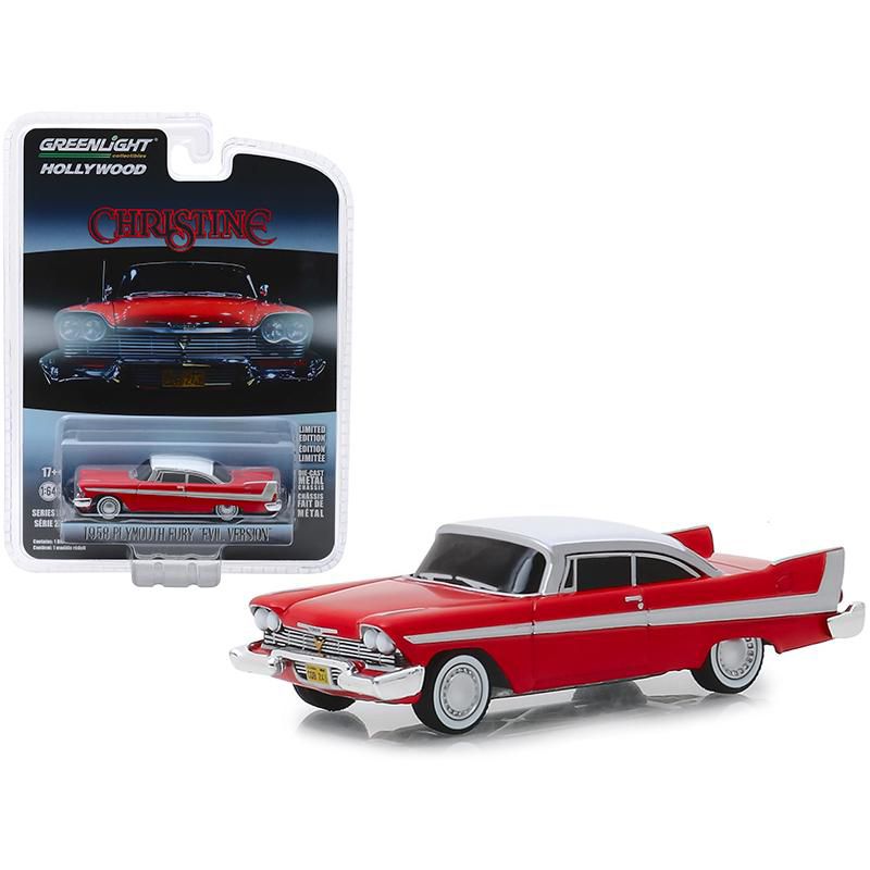 1958 Plymouth Fury Red with White Top "Evil Version" "Christine" (1983) Movie 1/64 Diecast Model Car by Greenlight, 1 of 4