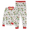 Peanuts Boys' Christmas Santa Snoopy Charlie Brown Characters Pajama Set White - 2 of 4