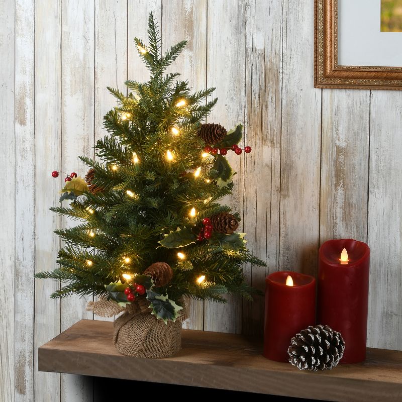 2' Pre-lit LED Pine Artificial Christmas Tree White Lights - National Tree Company, 2 of 5