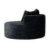 WJSHome 50"Round Chaise Lounge Chair Indoor,Oversized Corduroy Upholstered Boneless Couch Deep Seat Sleeper Sofa Bed,No Assembly Required ,Black - 4 of 4