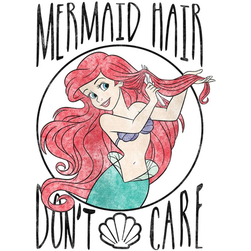Girl's The Little Mermaid Ariel Hair Don't Care T-Shirt, 2 of 5