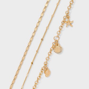 Mixed Seaside Charm Anklet Set 3pc - Wild Fable™ Gold - 1 of 3