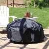 Sunnydaze Outdoor Heavy-Duty Weather-Resistant Vinyl PVC Round Fire Pit Cover with Drawstring Closure - Black - 2 of 4