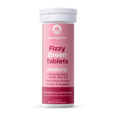 Amazing Grass Fizzy Green Hydrate Tablets - Strawberry Lemonade - 10ct