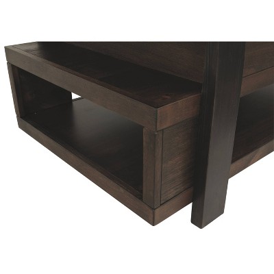 Modern Vailbry 48" Black/Brown Lift-Top Rectangular Cocktail Table
