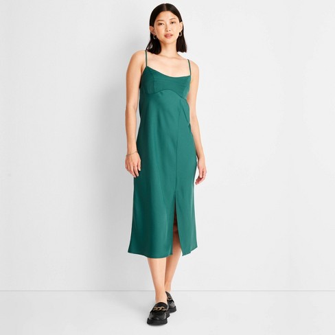 Women's Slip Tank Dress - A New Day™ Teal Green Xl : Target