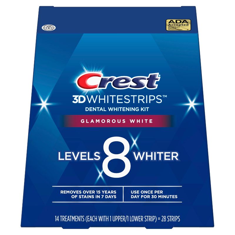 Crest 3D Whitestrips Glamorous White Teeth Whitening Kit with Hydrogen Peroxide -  14 Treatments, 3 of 9