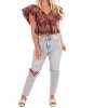 Women's Rustic Retreat Plaid Babydoll Top - day + moon - 2 of 4