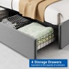 Velvet Bed Frame with Four Storage Drawers and USB Charging Station, Greey Bed Frame with Storage Headboard and Wooden Slats Support - 4 of 4
