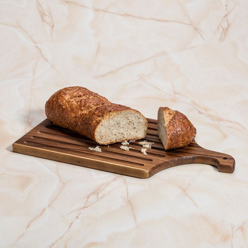 Kalmar Home Acacia Reversible Cutting Board/Slotted Bread Board, 2 of 4