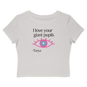 Rerun Island Women's Love Your Giant Pupils By Tanya Luxury Paradise With A Side Of Chaos Short Sleeve Graphic Cotton Baby Tee - 1 of 4