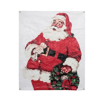 Transpac 46 in Multicolor Christmas Wall Art Santa Wall Sign Panels Paper Decor for Holiday Cheer