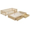 PAGED Twin Size Daybed Dual Use Bed Frame with 2 Storage Drawers and Fence Guardrails for Bedroom, Living - 4 of 4