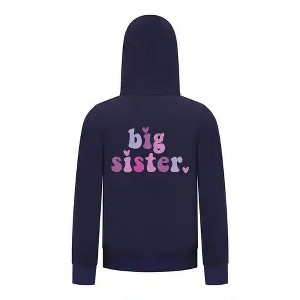 Everyday Kids Big Sister Girls Zip Up Hoodie – Cute Colorful Sibling Sweatshirt - 1 of 4