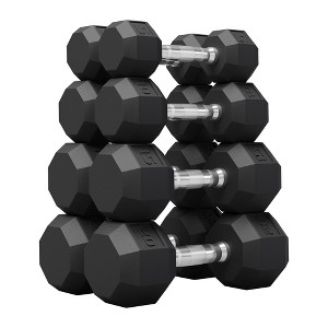 100lbs PVC Hex Dumbbell Weight Set, Exercise & Fitness Dumbbells,Multiple Sizes (5+10+15+20LB) x2 - 1 of 4