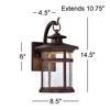 Franklin Iron Works Rustic Outdoor Wall Light LED Bronze Hanging Lantern Sconce Fixture for House Deck Porch Patio - 4 of 4