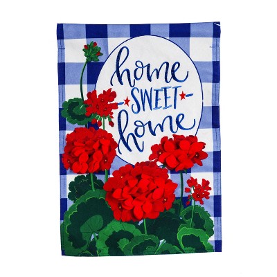 Plaid Patriotic Geraniums House Linen Flag