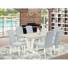 HomeStock 7-Piece Rectangle Natural Oak Finish Solid Wood Top Dining Table with 6 Chairs - 2 of 4