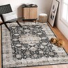 Washable Vintage Rug Non Slip Low Pile Rug Soft Throw Floor Cover Foldable Indoor Carpet for Living Room Bedroom Office - 4 of 4