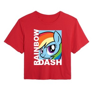 Women's - My Little Pony - Character Block Rainbow Dash Cropped Graphic T-Shirt - 1 of 4