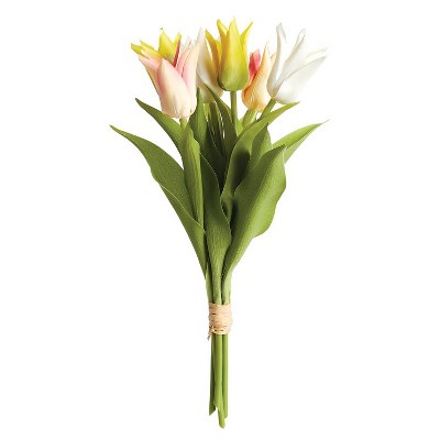 Plum & Post 16" Lily-Flowered Tulip Floral Artificial Stems Arrangement, Bundle of 6